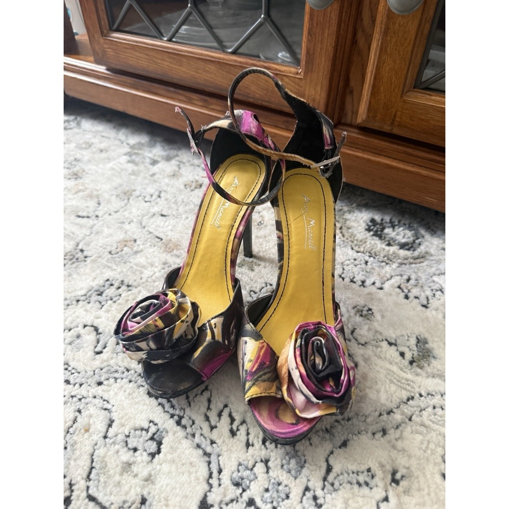 Y2K anne michelle Floral Flowers Shoes Stiletto heels 6 Sexy